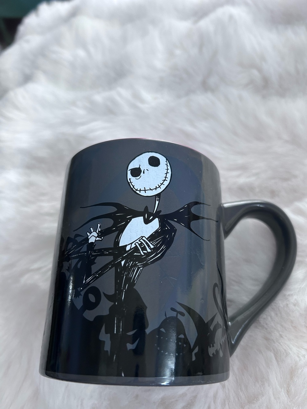 Disney Nightmare Before Christmas Black Gray Jack Skellington Ceramic Coffee Mug